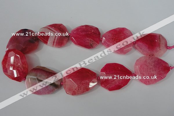 CAG5488 15.5 inches 30*35mm – 35*40mm faceted freeform agate beads