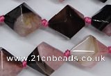 CAG5496 15.5 inches 18*18mm faceted bicone agate gemstone beads