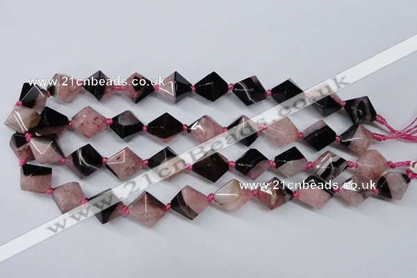 CAG5496 15.5 inches 18*18mm faceted bicone agate gemstone beads