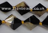 CAG5497 15.5 inches 18*18mm faceted bicone agate gemstone beads