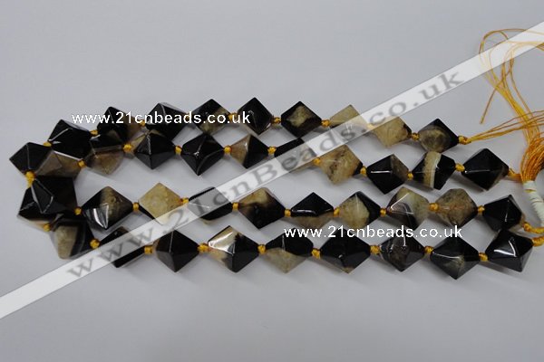 CAG5497 15.5 inches 18*18mm faceted bicone agate gemstone beads