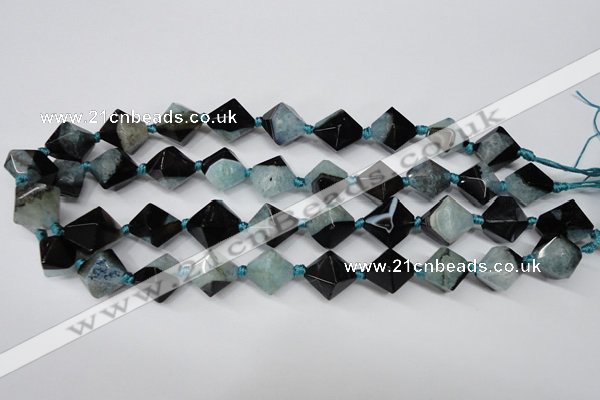 CAG5498 15.5 inches 18*18mm faceted bicone agate gemstone beads