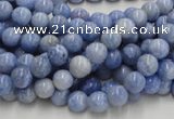 CAG550 16 inches 4mm round blue agate gemstone beads wholesale