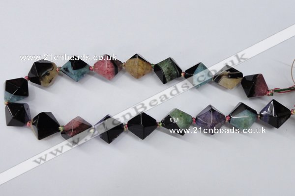 CAG5501 15.5 inches 20*20mm faceted bicone agate gemstone beads