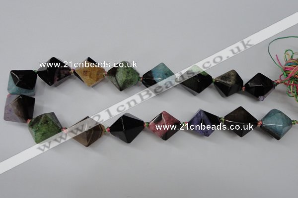 CAG5502 15.5 inches 22*22mm faceted bicone agate gemstone beads