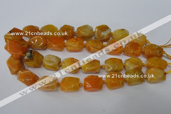 CAG5509 15.5 inches 16*17*22mm faceted nuggets agate beads