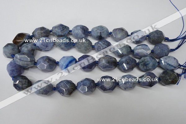 CAG5516 15.5 inches 18*22mm faceted nuggets agate gemstone beads