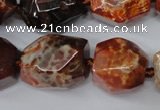 CAG5517 15.5 inches 18*22mm faceted nuggets agate gemstone beads