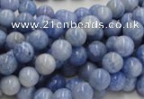 CAG552 16 inches 8mm round blue agate gemstone beads wholesale