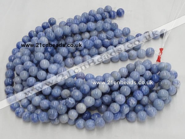 CAG553 16 inches 10mm round blue agate gemstone beads wholesale