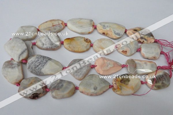 CAG5535 15.5 inches 25*30mm - 25*38mm freeform agate gemstone beads
