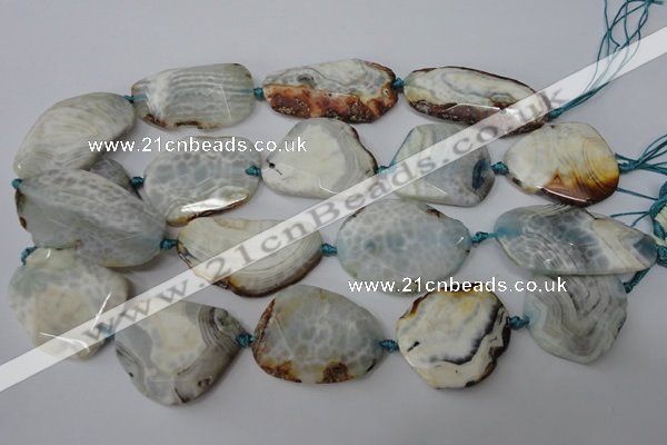 CAG5536 15.5 inches 25*30mm - 25*48mm freeform agate gemstone beads