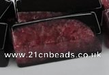 CAG5543 15.5 inches 15*15*40mm cuboid agate druzy geode beads