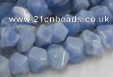 CAG557 16 inches 8*12mm faceted freeform blue agate beads wholesale