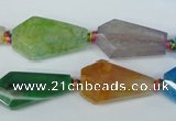 CAG5570 15 inches 12*23mm - 15*25mm faceted nuggets agate beads