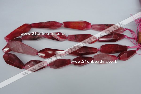 CAG5575 15 inches 15*30mm - 18*45mm faceted nuggets agate beads