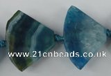 CAG5577 15 inches 22*32mm faceted triangle dragon veins agate beads