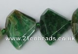 CAG5578 15 inches 20*25mm faceted triangle dragon veins agate beads