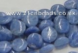 CAG558 16 inches 10mm flat round blue agate gemstone beads wholesale