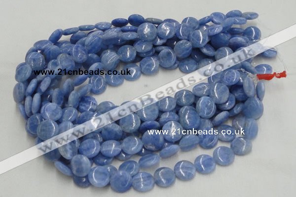 CAG558 16 inches 10mm flat round blue agate gemstone beads wholesale