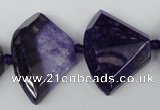 CAG5583 15 inches 20*30mm faceted triangle dragon veins agate beads