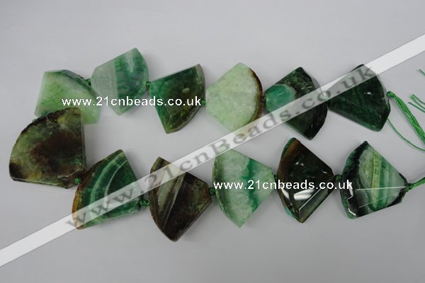 CAG5588 15 inches 30*40mm faceted triangle dragon veins agate beads