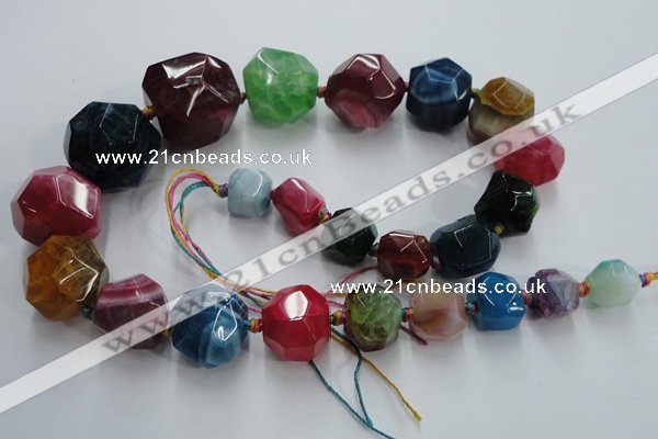 CAG5590 15 inches 10*12mm - 25*27mm faceted nuggets agate beads