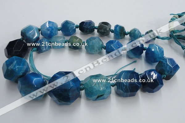 CAG5591 15 inches 10*12mm - 25*27mm faceted nuggets agate beads