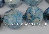 CAG5598 15 inches 20mm faceted nuggets agate gemstone beads