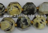 CAG5599 15 inches 15mm faceted nuggets agate gemstone beads