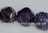 CAG5600 15 inches 24mm faceted nuggets agate gemstone beads