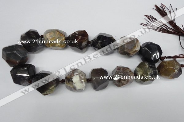 CAG5608 15 inches 20*22mm - 25*30mm faceted nuggets agate gemstone beads