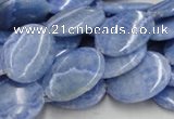 CAG561 16 inches 15*20mm oval blue agate gemstone beads wholesale