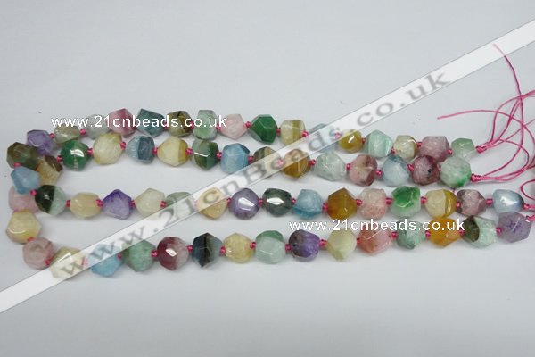 CAG5618 15 inches 10*12mm faceted nuggets agate gemstone beads