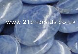 CAG562 16 inches 30*40mm oval blue agate gemstone beads wholesale