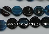 CAG5627 15 inches 12mm flat round dragon veins agate beads