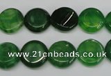 CAG5629 15 inches 12mm flat round dragon veins agate beads