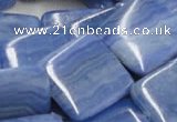 CAG563 16 inches 30*30mm square blue agate gemstone beads wholesale