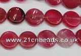 CAG5630 15 inches 12mm flat round dragon veins agate beads