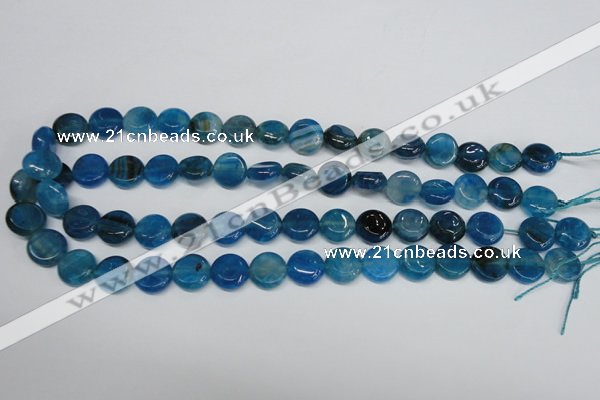 CAG5631 15 inches 12mm flat round dragon veins agate beads