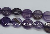 CAG5632 15 inches 12mm flat round dragon veins agate beads