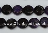 CAG5633 15 inches 12mm flat round dragon veins agate beads