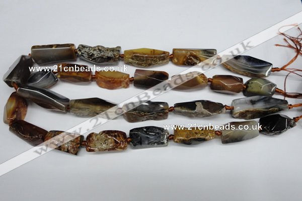 CAG5637 15 inches 13*20mm - 15*35mm faceted nuggets agate beads