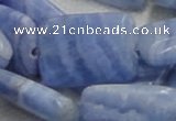 CAG565 16 inches 22*30mm rectangle blue agate beads wholesale