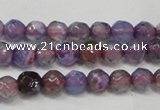 CAG5652 15 inches 4mm faceted round fire crackle agate beads