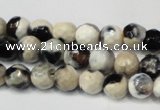 CAG5665 15 inches 6mm faceted round fire crackle agate beads