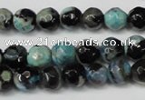 CAG5670 15 inches 6mm faceted round fire crackle agate beads