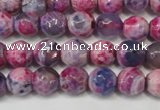 CAG5674 15 inches 6mm faceted round fire crackle agate beads