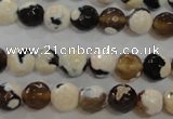 CAG5681 15 inches 8mm faceted round fire crackle agate beads