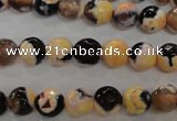 CAG5682 15 inches 8mm faceted round fire crackle agate beads